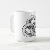 Mug Black and white abstract of three interconnected c (Devant gauche)