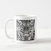 Mug Black and White Blue Eyes sauvage Tiger visage (Gauche)