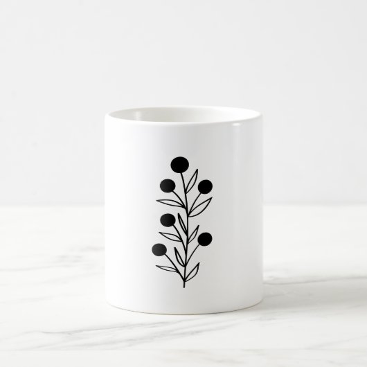 Mug Black and White Botanical Line Art (Centre)
