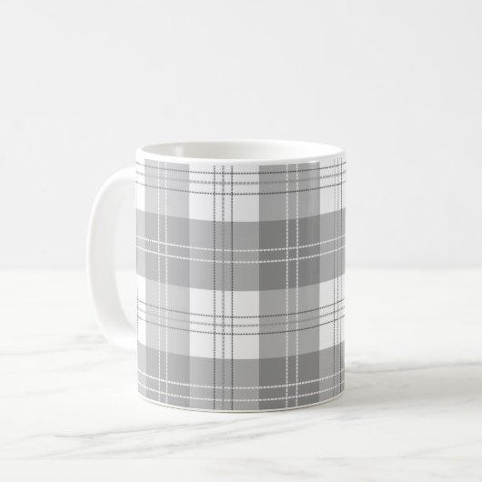 Mug Black and White Buffalo Plaid (Devant gauche)