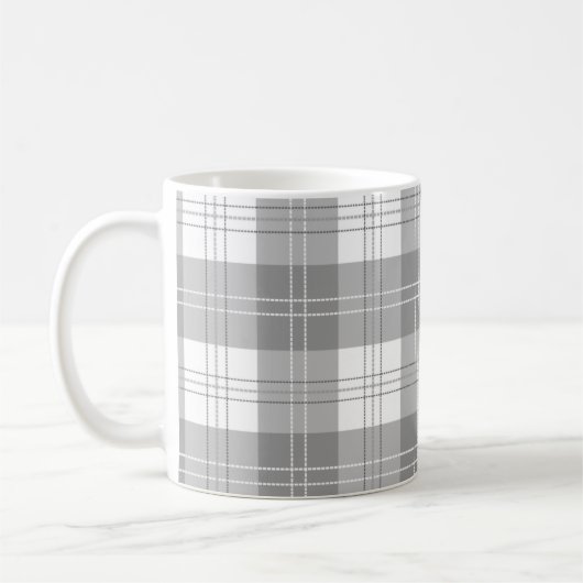 Mug Black and White Buffalo Plaid (Gauche)
