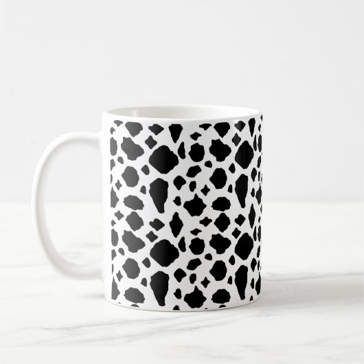 Mug Black and White Cow Print Pattern Farmhouse  (Gauche)