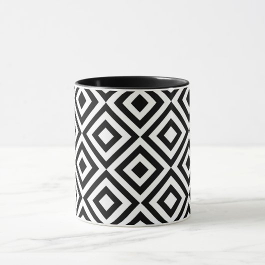 Mug Black and white diamond pattern (Centre)