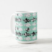 Mug Black and white fish on teal background (Devant gauche)