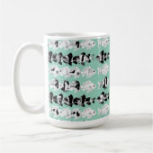 Mug Black and white fish on teal background (Gauche)
