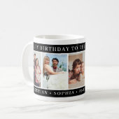 Mug Black and White Happy Birthday Dad Photo Collage (Devant gauche)