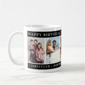 Mug Black and White Happy Birthday Dad Photo Collage (Gauche)