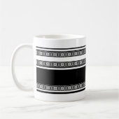 Mug Black and white lace braid and horizontal stripes  (Gauche)