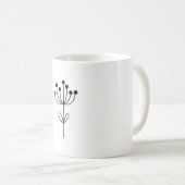 Mug Black and White Minimalist Botanical (Devant droit)