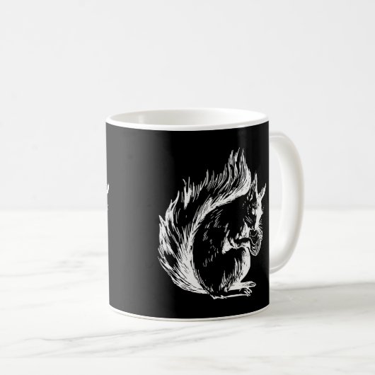 Mug Black and White Squirrel Art (Devant droit)