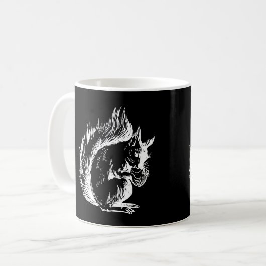 Mug Black and White Squirrel Art (Devant gauche)