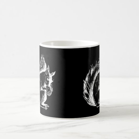 Mug Black and White Squirrel Art (Centre)