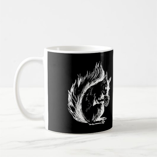 Mug Black and White Squirrel Art (Gauche)