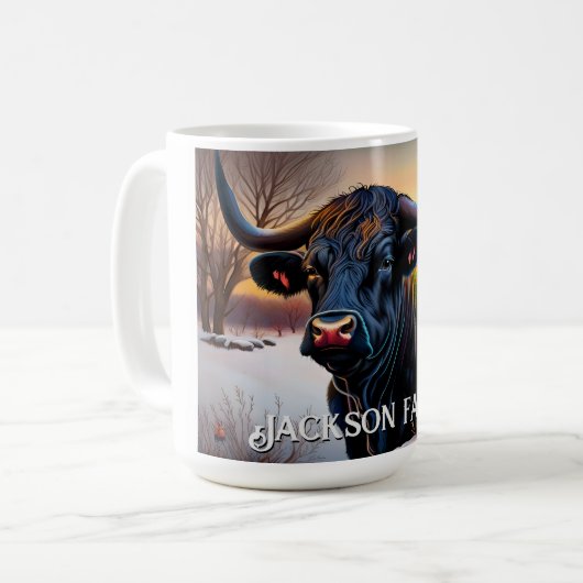 Mug Black Angus Bull Winter (Devant gauche)