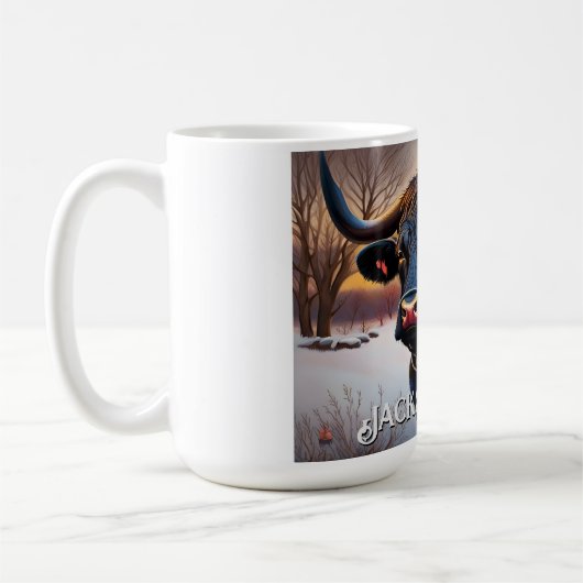 Mug Black Angus Bull Winter (Gauche)