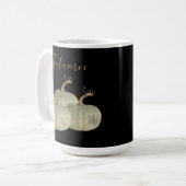 Mug Black Automne White Citrouilles Thankgiving (Devant gauche)