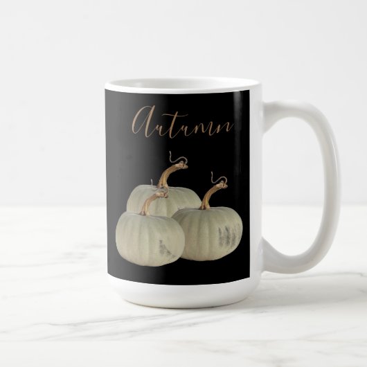 Mug Black Automne White Citrouilles Thankgiving (Droite)