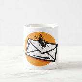 Mug Black Beetle Insect on Envelope (Centre)