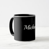 Mug Black-Black Template, White Script, (Devant gauche)