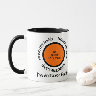 Mug Black Blanc Orange Éffrayant Moderne Joyeux Hallow