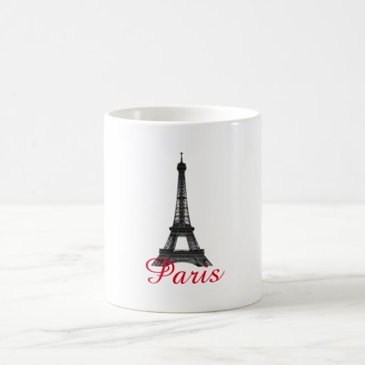 Mug Black Blanc Tour Eiffel Paris Love City Travel (Centre)