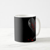 Mug Black Bleeding Cut Open Broken Heart Goth Valentin (Devant droit)