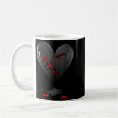 Mug Black Bleeding Cut Open Broken Heart Goth Valentin (Gauche)