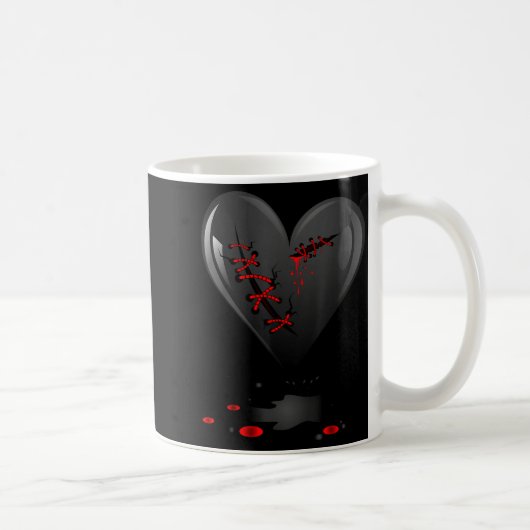 Mug Black Bleeding Cut Open Broken Heart Goth Valentin (Droite)