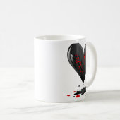 Mug Black Bleeding Cut Open Broken Heart Goth Valentin (Devant droit)