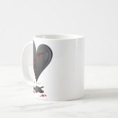 Mug Black Bleeding Cut Open Broken Heart Goth Valentin (Devant gauche)
