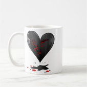 Mug Black Bleeding Cut Open Broken Heart Goth Valentin (Gauche)