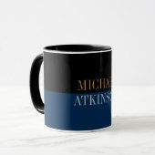 Mug Black Blue Bold Texte tendance Style Votre nom (Devant gauche)