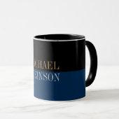 Mug Black Blue Bold Texte tendance Style Votre nom (Devant droit)
