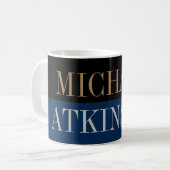 Mug Black Blue Bold Texte tendance Style Votre nom (Devant gauche)