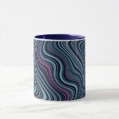 Mug Black Blue Rose Wavy Marbling Agate Abstraction (Centre)