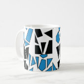 Mug Black Blue Stained Glass Pattern (Devant gauche)