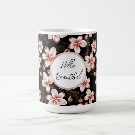 Mug Black Blush Rose Or Floral Personnalisé (Centre)