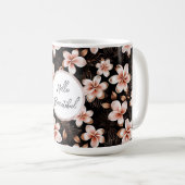 Mug Black Blush Rose Or Floral Personnalisé (Devant droit)