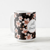 Mug Black Blush Rose Or Floral Personnalisé (Devant gauche)