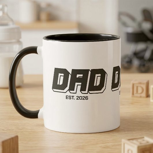 Mug Black Bold Established New Dad Gift