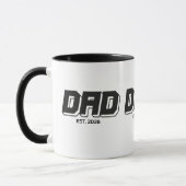 Mug Black Bold Established New Dad Gift (Gauche)