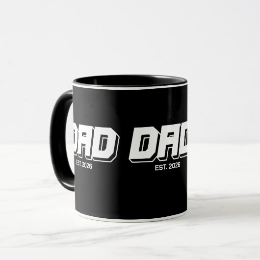 Mug Black Bold Established New Dad Gift (Devant gauche)