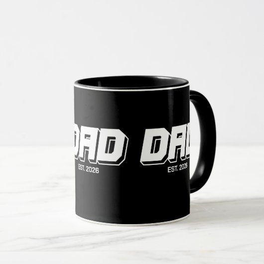 Mug Black Bold Established New Dad Gift (Devant droit)
