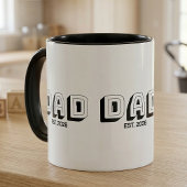 Mug Black Bold Varsity Established Dad