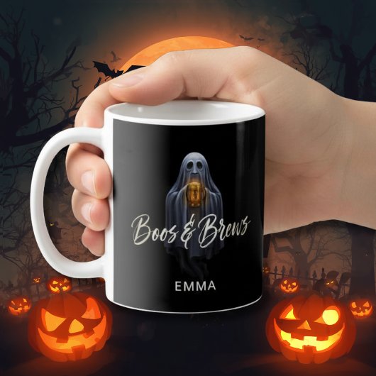 Mug Black Boos & Brews Fantôme Halloween