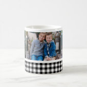 Mug Black Buffalo Plaid Holiday Photo Collage (Centre)