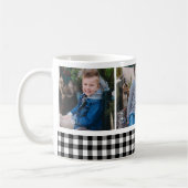 Mug Black Buffalo Plaid Holiday Photo Collage (Gauche)