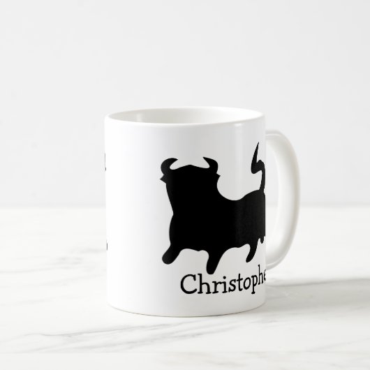 Mug Black Bull Design Personalised (Devant droit)