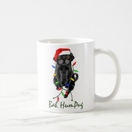 Mug Black Carlin Chien Bah Humpug Funny Noël (Droite)