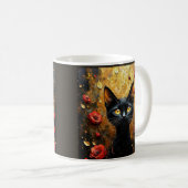 Mug Black Cat and Roses (Devant droit)